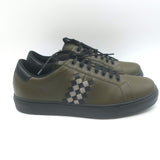 Bottega Veneta Intrecciato Weave Sneakers Military Green Leather Size 41.5