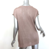 Brunello Cucinelli Sequined Open-Front Sleeveless Sweater Beige Size Large