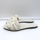 Tory Burch Rope Slides White Raffia & Leather Size 6 Flat Sandals NEW
