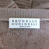 Brunello Cucinelli Sequined Open-Front Sleeveless Sweater Beige Size Large