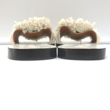 Tory Burch Rope Slides White Raffia & Leather Size 6 Flat Sandals NEW