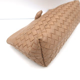 Bottega Veneta Braided Strap Mini Wristlet Clutch Beige Intrecciato Leather