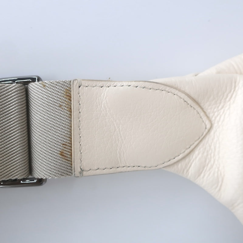 Brunello Cucinelli Monili-Trimmed Belt Bag Cream Pebbled Leather Crossbody