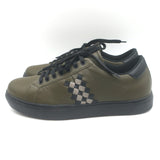 Bottega Veneta Intrecciato Weave Sneakers Military Green Leather Size 41.5