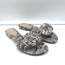 Alexandre Birman Vicky Knotted Flat Slide Sandals Gray Snakeskin Size 38.5