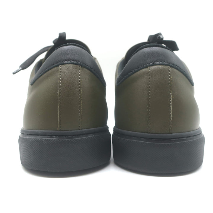 Bottega Veneta Intrecciato Weave Sneakers Military Green Leather Size 41.5