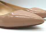Christian Louboutin Pigalle Pointed Toe Flats Nude Patent Leather Size 36.5