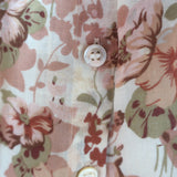 Doen Bay Tie-Sleeve Button Up Top Canyon Floral Print Ramie Size Medium
