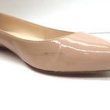 Christian Louboutin Pigalle Pointed Toe Flats Nude Patent Leather Size 36.5