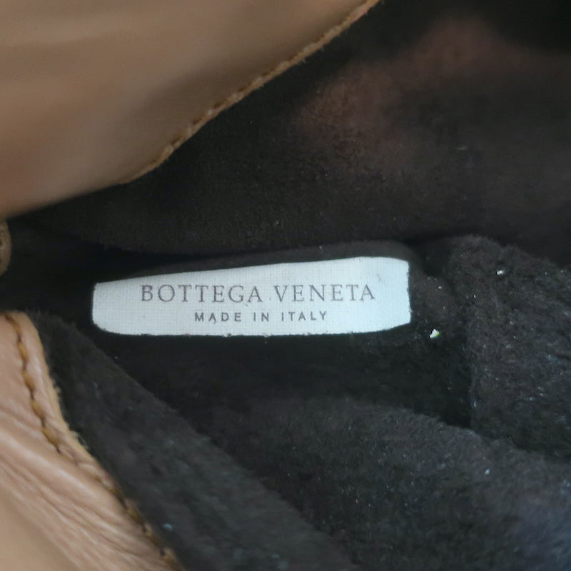 Bottega Veneta Braided Strap Mini Wristlet Clutch Beige Intrecciato Leather