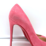 Christian Louboutin Pigalle Follies 100 Pump Pink Suede Size 36 Pointed Toe Heels
