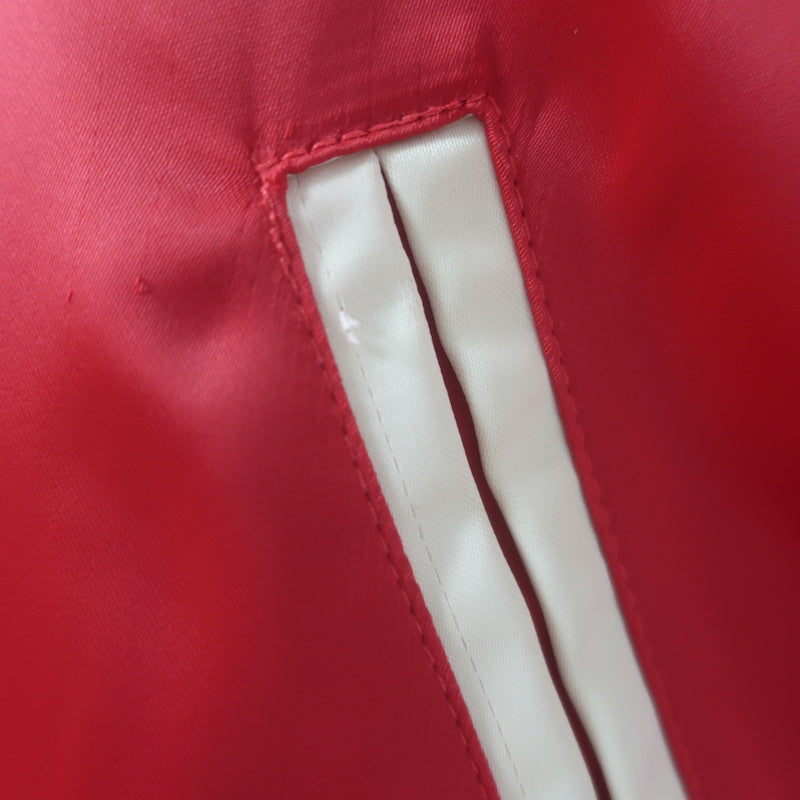 Maje Embroidered Satin Varsity Jacket Red Size 38