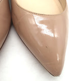Christian Louboutin Pigalle Pointed Toe Flats Nude Patent Leather Size 36.5