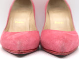 Christian Louboutin Pigalle Follies 100 Pump Pink Suede Size 36 Pointed Toe Heels