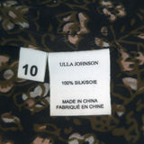 Ulla Johnson Renly Puff Sleeve Blouse Black Floral Paisley Print Silk Size 10