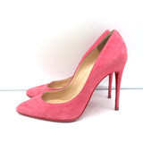 Christian Louboutin Pigalle Follies 100 Pump Pink Suede Size 36 Pointed Toe Heels