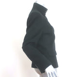 Ralph Lauren Blue Label High-Neck Button Front Jacket Black Wool Size 6