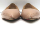 Christian Louboutin Pigalle Pointed Toe Flats Nude Patent Leather Size 36.5