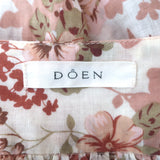 Doen Bay Tie-Sleeve Button Up Top Canyon Floral Print Ramie Size Medium