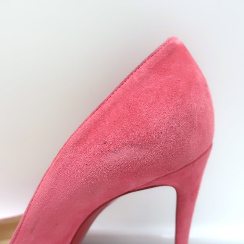 Christian Louboutin Shocking Pink Glitter Art Patent Leather Pigalle Follies 100 Pumps Size 6.5/37
