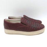 Bottega Veneta Dodger Butterfly Intrecciato Leather Sneakers Burgundy Size 37.5
