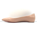 Christian Louboutin Pigalle Pointed Toe Flats Nude Patent Leather Size 36.5