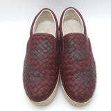 Bottega Veneta Dodger Butterfly Intrecciato Leather Sneakers Burgundy Size 37.5