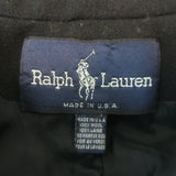 Ralph Lauren Blue Label High-Neck Button Front Jacket Black Wool Size 6