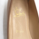 Christian Louboutin Pigalle Pointed Toe Flats Nude Patent Leather Size 36.5