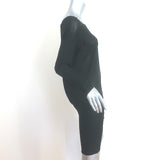 Donna Karan Long Sleeve Draped Jersey Dress Black Size Small