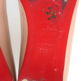 Christian Louboutin Pigalle Pointed Toe Flats Nude Patent Leather Size 36.5
