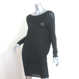 Donna Karan Long Sleeve Draped Jersey Dress Black Size Small