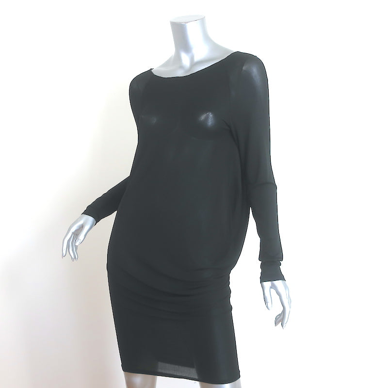 Donna Karan Long Sleeve Draped Jersey Dress Black Size Small Celebrity Owned Donna Karan Long Sleeve Draped Jersey Dress Black Size Small Celebrity Owned