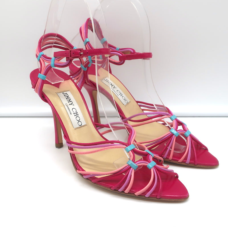 Authentic Louis Vuitton Pale Pink Patent Leather Heels Size 37.5 EUR