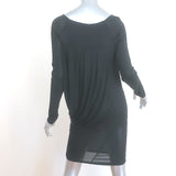 Donna Karan Long Sleeve Draped Jersey Dress Black Size Small
