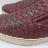 Bottega Veneta Dodger Butterfly Intrecciato Leather Sneakers Burgundy Size 37.5