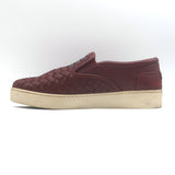 Bottega Veneta Dodger Butterfly Intrecciato Leather Sneakers Burgundy Size 37.5