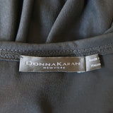 Donna Karan Long Sleeve Draped Jersey Dress Black Size Small