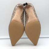 Jimmy Choo Romy 100 Glitter Pumps Gold Size 37.5 Pointed Toe Heels