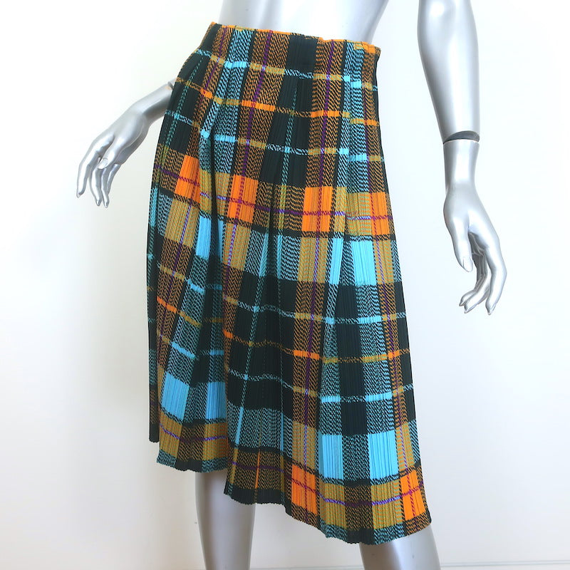 Pleats Please Issey Miyake Plaid Skirt Blue/Yellow Size 3