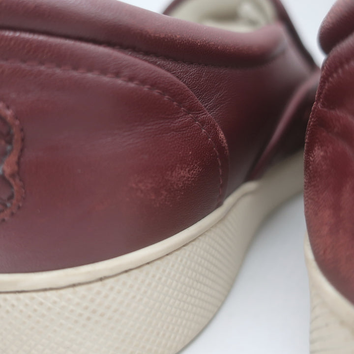 Bottega Veneta Dodger Butterfly Intrecciato Leather Sneakers Burgundy Size 37.5