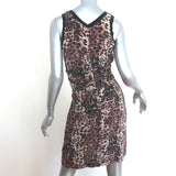 Isabel Marant Etoile Jafney Ruched Leopard Print Mini Dress Brown Silk Size 1