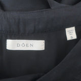 Doen Sicilia Ruffled Lace-Trim Maxi Dress Black Matte Satin Size Small