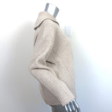 Vince Half Zip Ribbed Pullover Sweater Oatmeal Wool-Cashmere Size Small