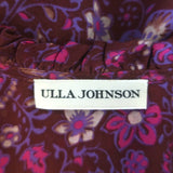 Ulla Johnson Renly Puff Sleeve Blouse Burgundy Paisley Print Silk Size 8