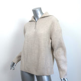 Vince Half Zip Ribbed Pullover Sweater Oatmeal Wool-Cashmere Size Small