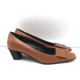 Roger Vivier Belle Vivier Kitten Heel Pumps Brown Leather Size 35.5