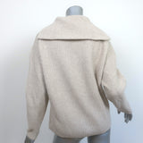 Vince Half Zip Ribbed Pullover Sweater Oatmeal Wool-Cashmere Size Small