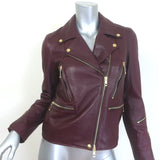 Rag & Bone Arrow Leather Moto Jacket Port Burgundy Size 2