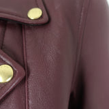 Rag & Bone Arrow Leather Moto Jacket Port Burgundy Size 2